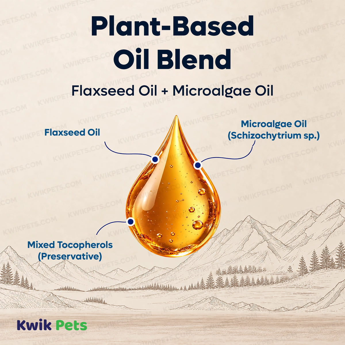 Ingredients info of Grizzly Omegas Plant Based Algae Plus Food Supplement for Dogs & Cats 32-oz