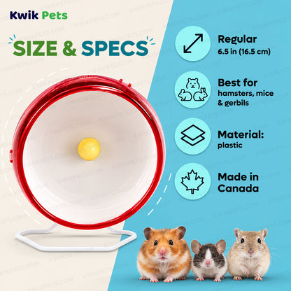 Size & specs of Kaytee Silent Spinner Wheel for Small Animals Clear Regular 6.5-in