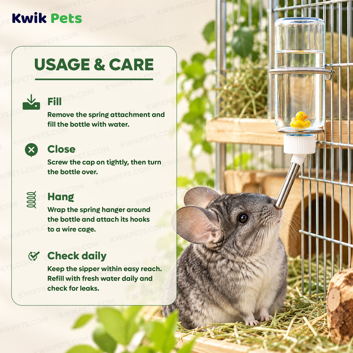 Usage & care of Kaytee Clear Water Bottle for Small Pets 32-oz