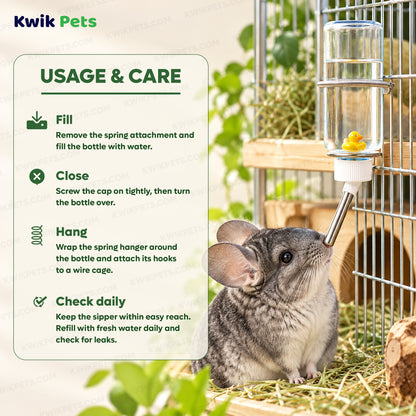 Usage & care of Kaytee Clear Water Bottle for Small Pets 16-oz