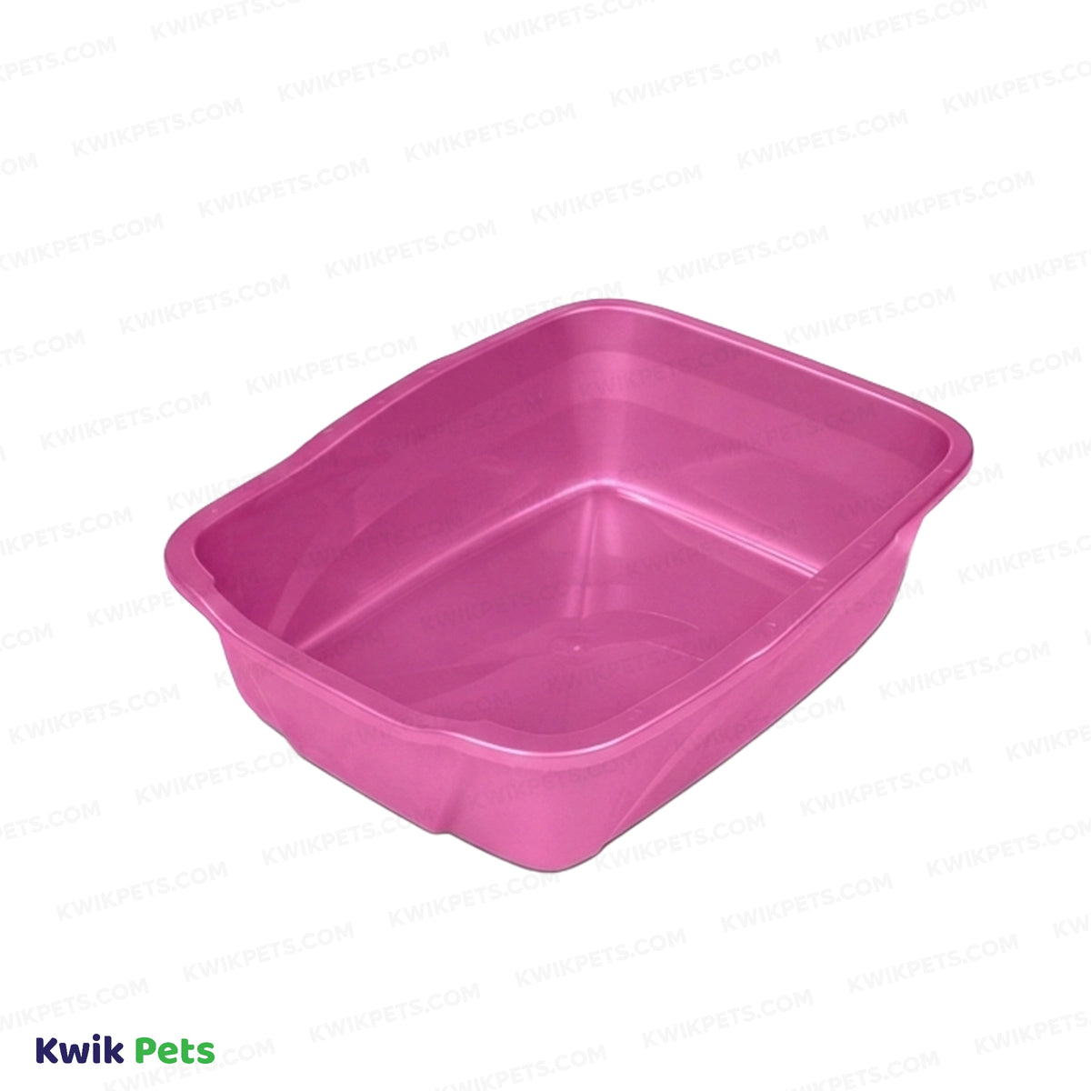 Front 3 of Van Ness Plastics Cat Litter Pan Assorted Large