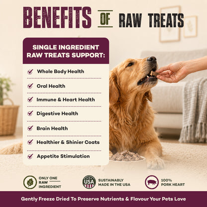 Benefits of Northwest Naturals Raw Rewards Freeze Dried Dog & Cat Treats Pork Heart 3-oz