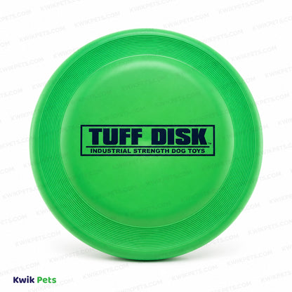 Front 3 of Petsport USA Tuff Disk Dog Toy Assorted 9-in