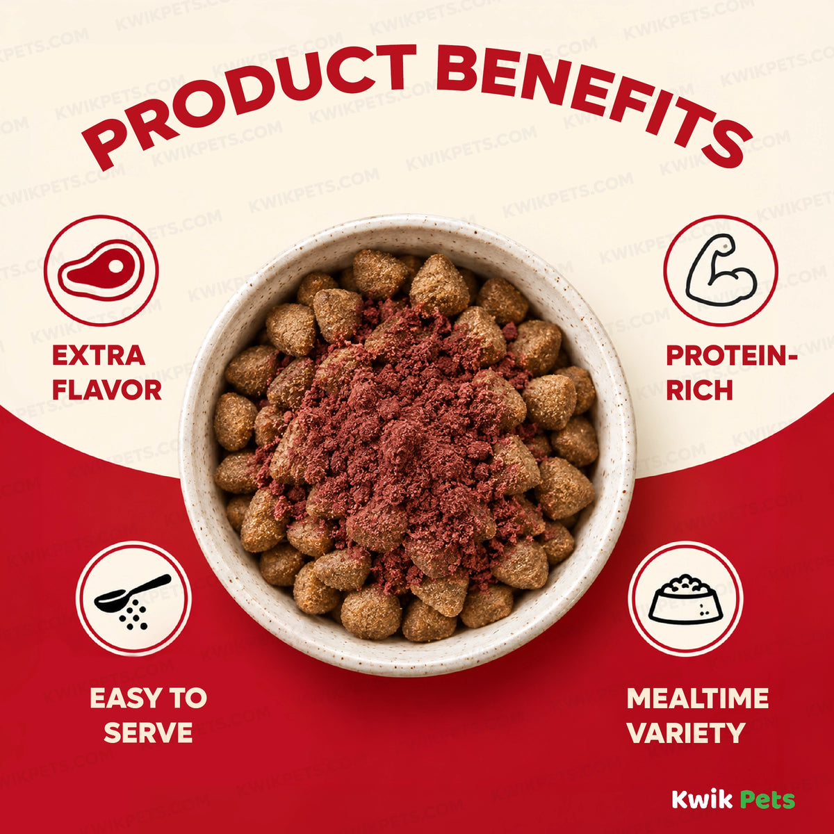 Benefits of Northwest Naturals Functional Freeze Dried Dog & Cat Food Topper Beef Blood 3.5-oz