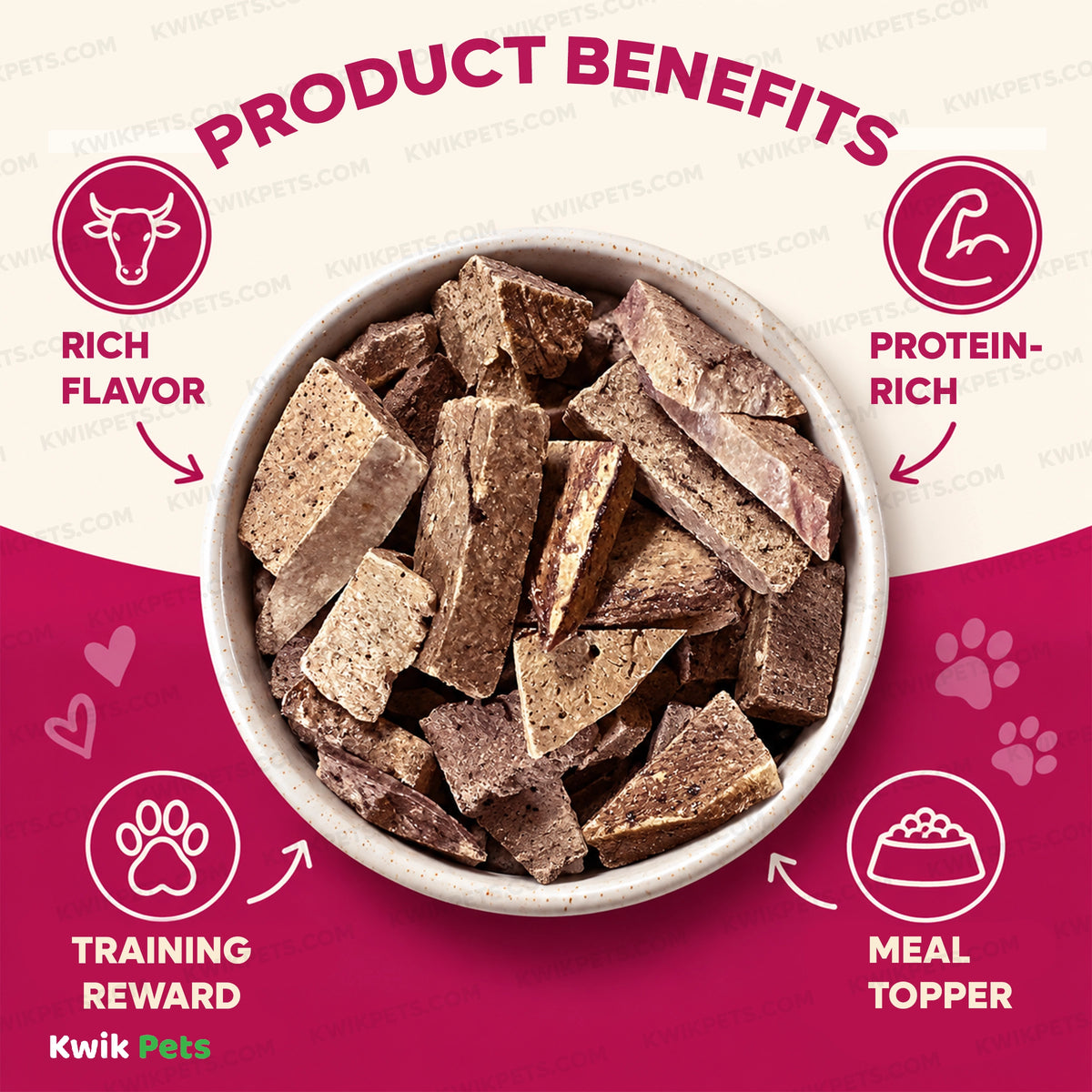Benefits of Northwest Naturals Raw Rewards Freeze Dried Dog & Cat Treats Beef Heart 3-oz