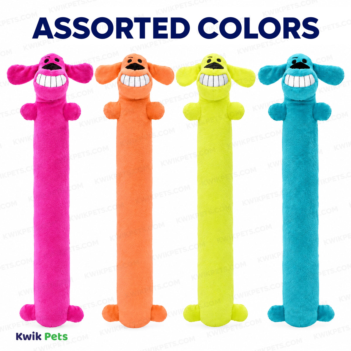 Assorted Colors of Multipet Loofa Dog Toy Assorted Jumbo 24-in