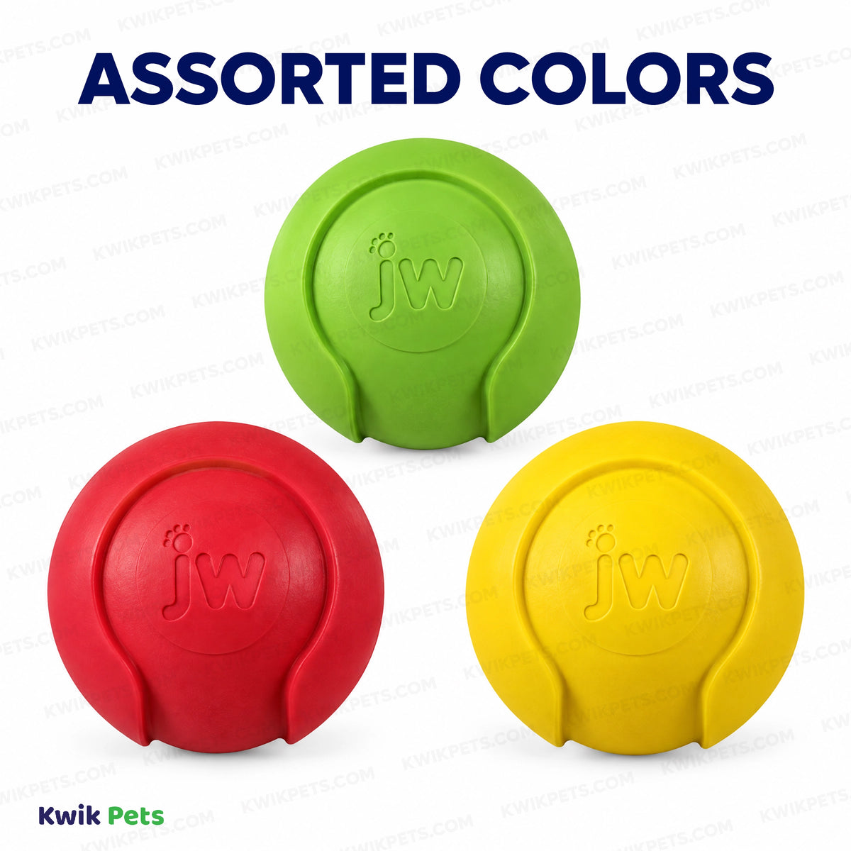 Assorted Colors of JW Pet iSqueak Bouncin' Baseball Dog Toy Assorted Medium
