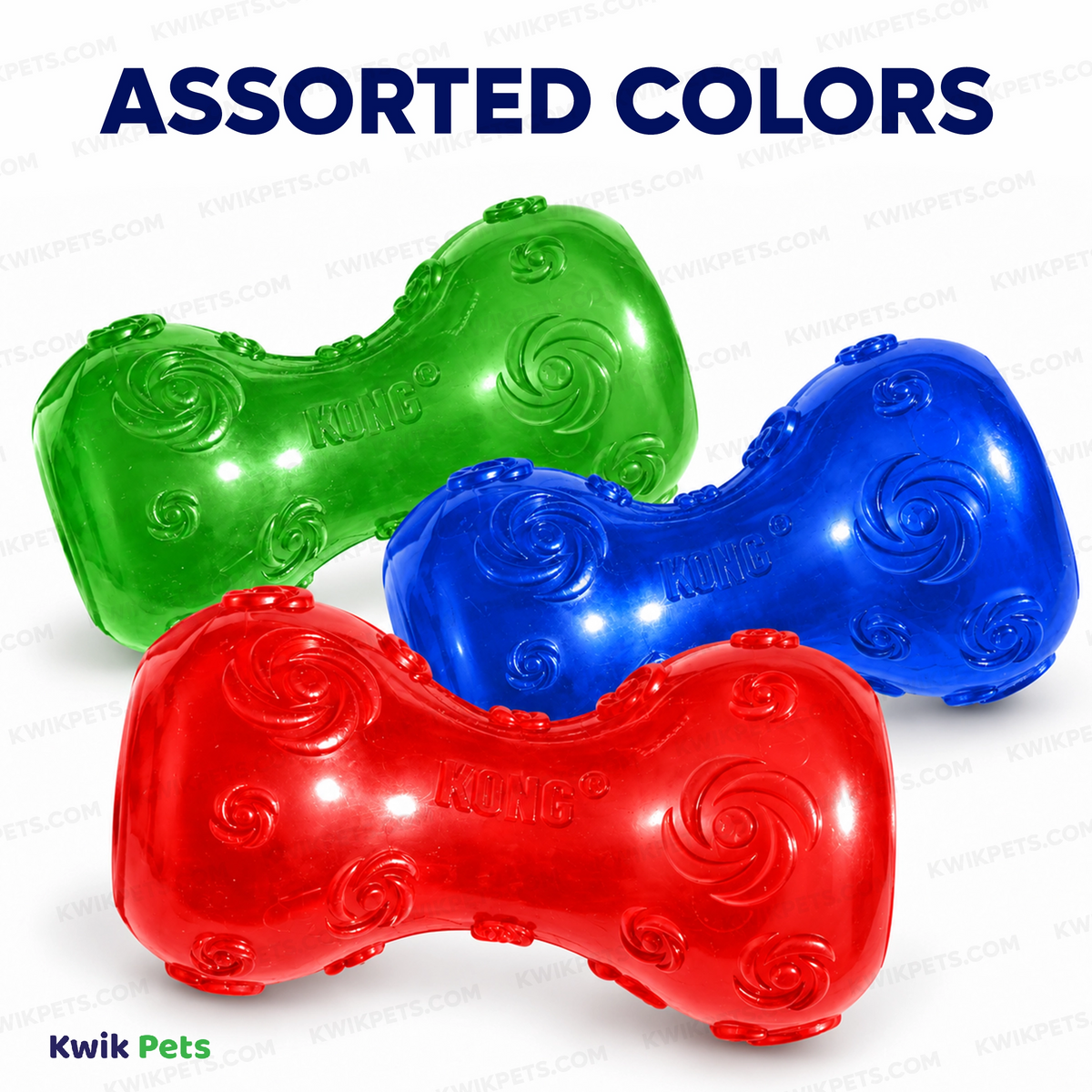 Assorted Colors KONG Squeezz Dumbbell Dog Toy Assorted Small