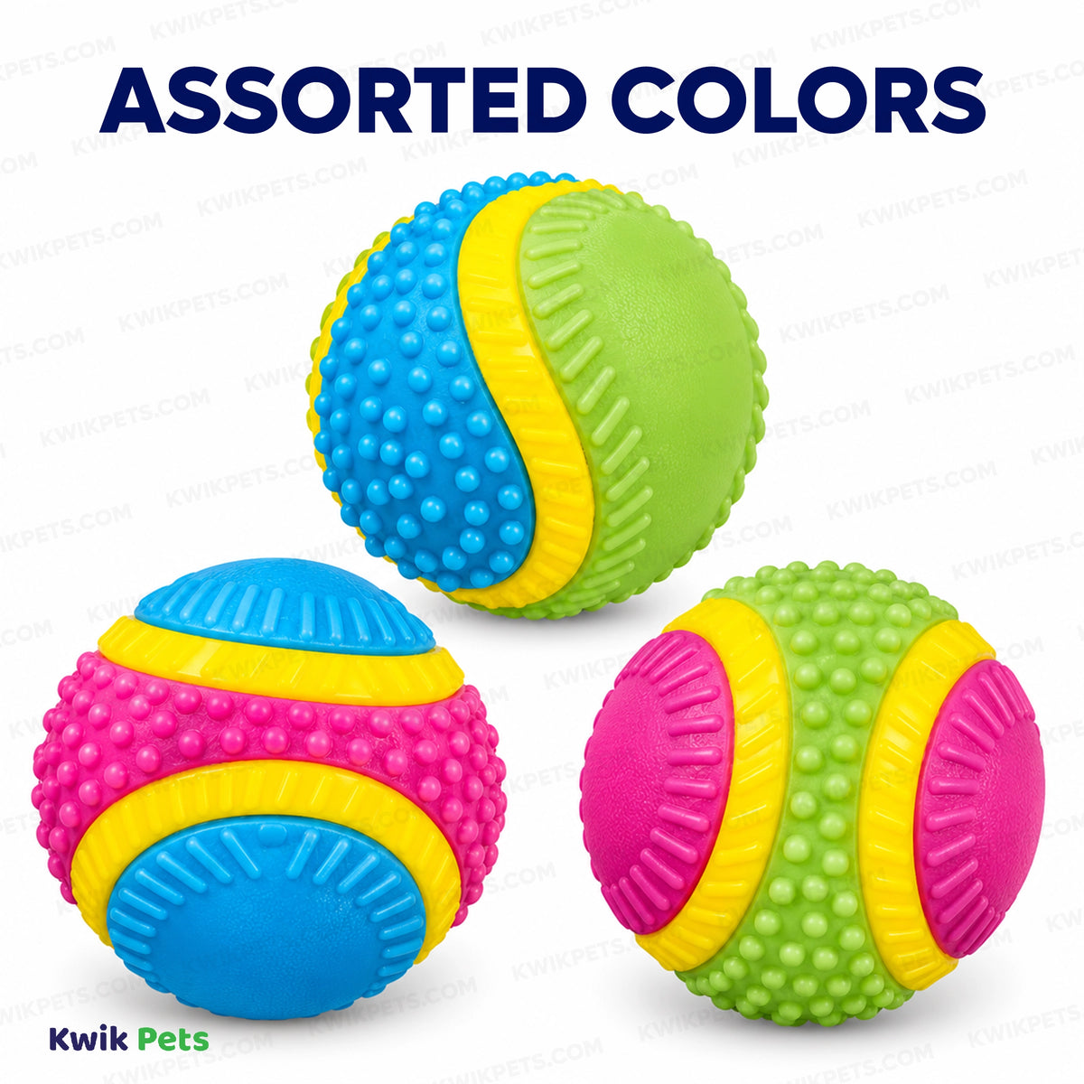 Assorted Colors Spot Sensory Ball Dog Toy Assorted Small 2.5-in
