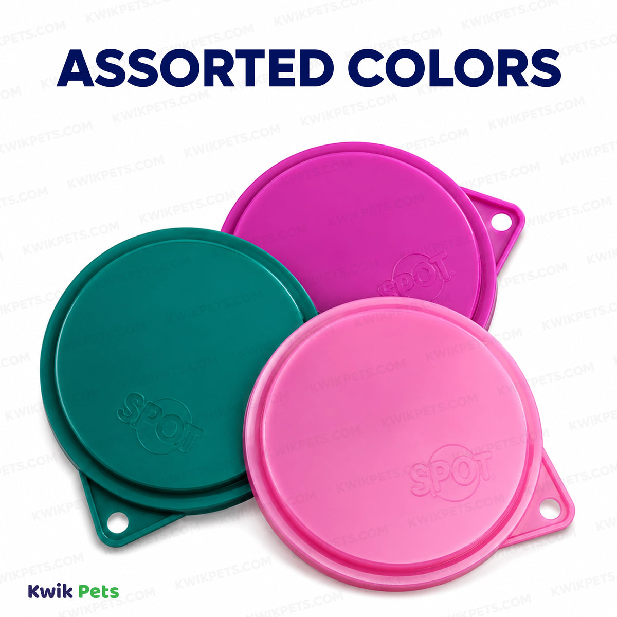 Assorted Colors Spot Pet Food Can Covers Assorted 3 Count 3.5-in