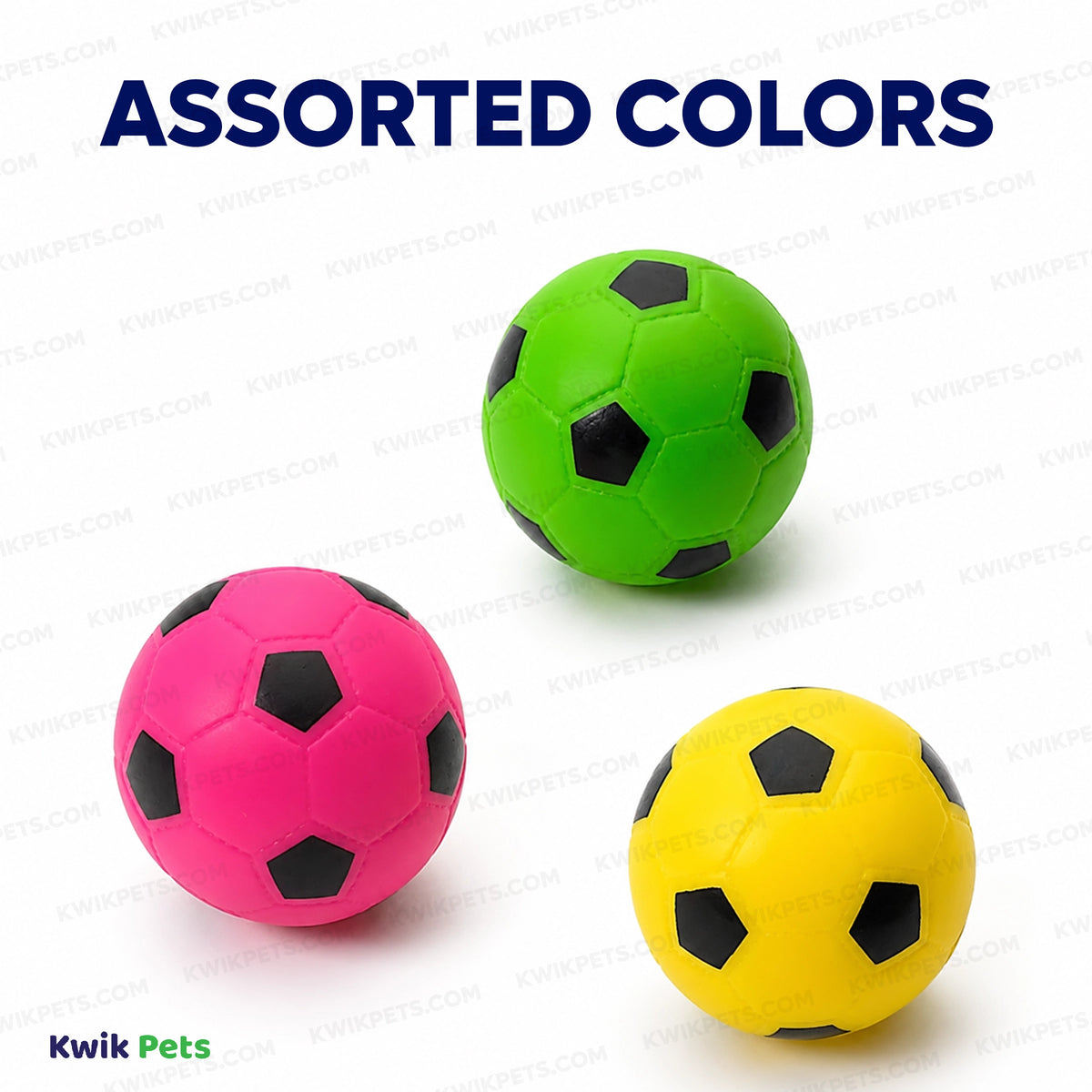 Assorted Colors Spot Soccer Ball Dog Toy Assorted 3-in