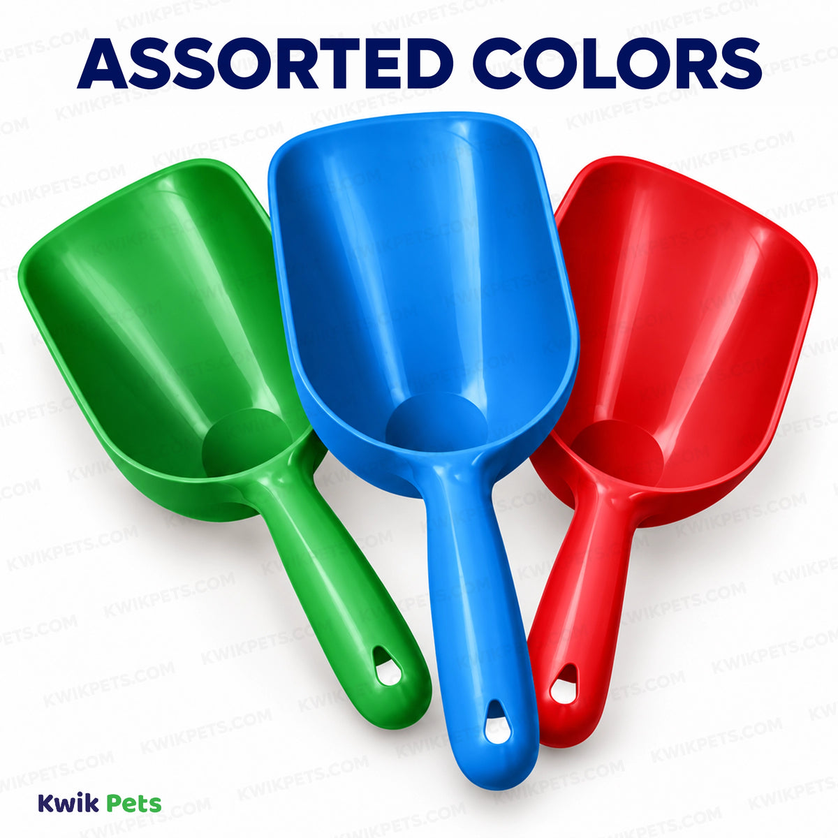 Assorted Colors of Van Ness Plastics Pet Food Scoop Assorted Large