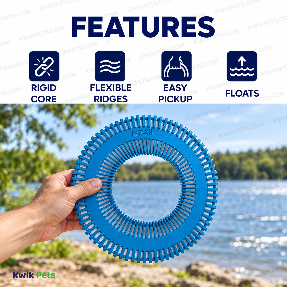 Features of Chuckit! Rugged Flyer Disc Dog Toy Assorted Medium