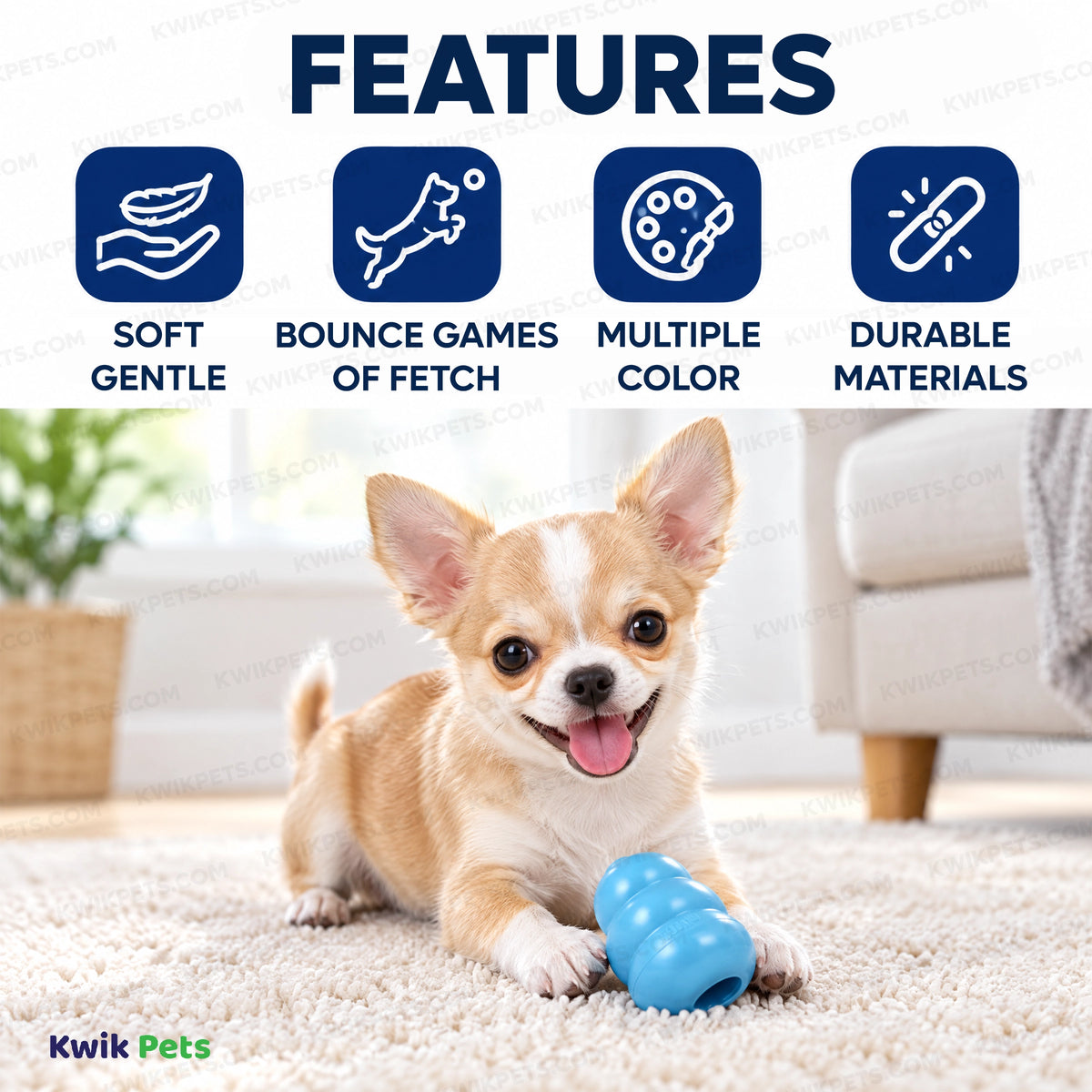 Features of KONG Puppy Toy Assorted Large