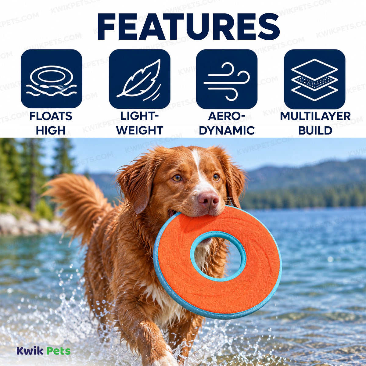 Features of Chuckit! ZipFlight Flying Ring Dog Toy Assorted Medium