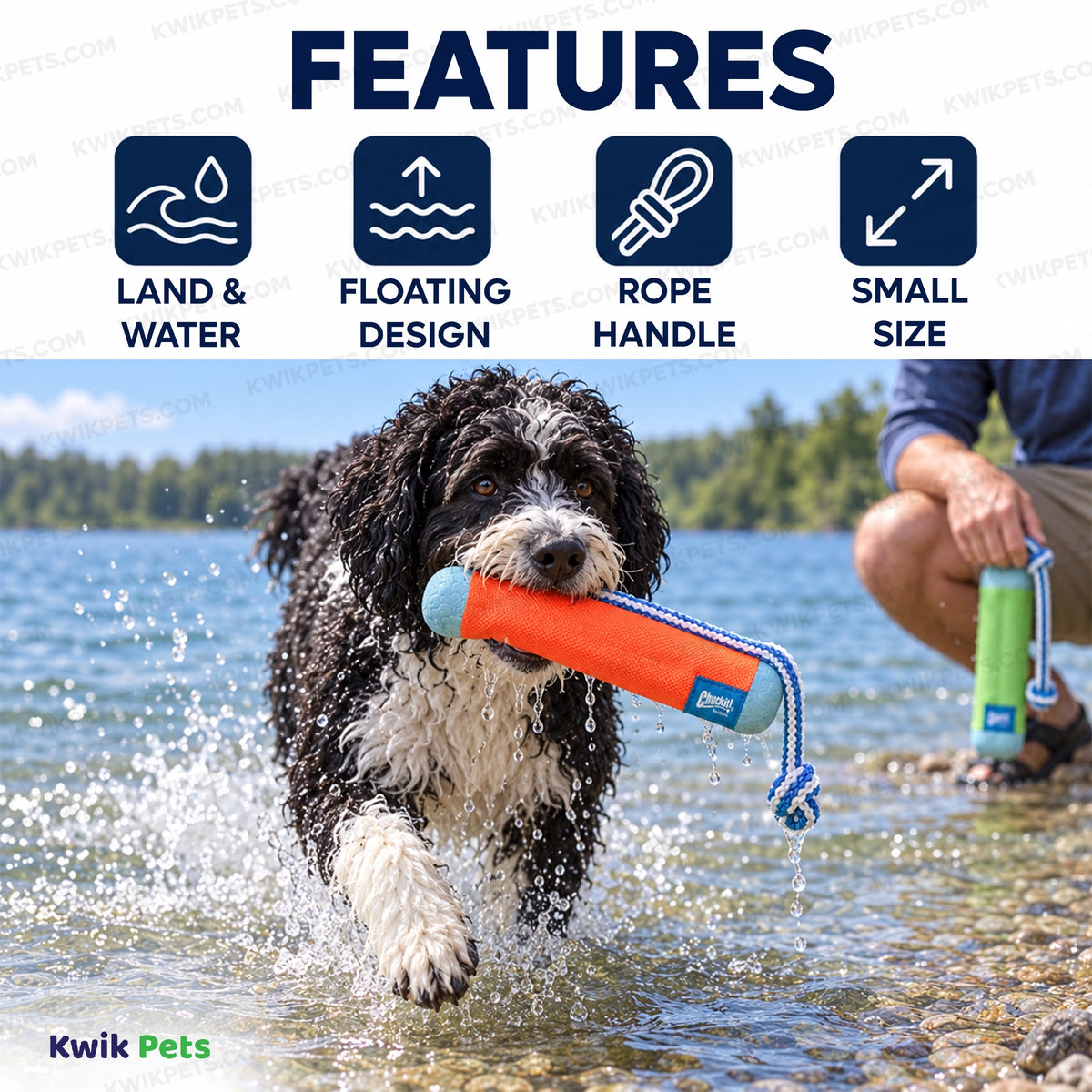 Features of Chuckit! Amphibious Bumper Dog Toy Assorted Small