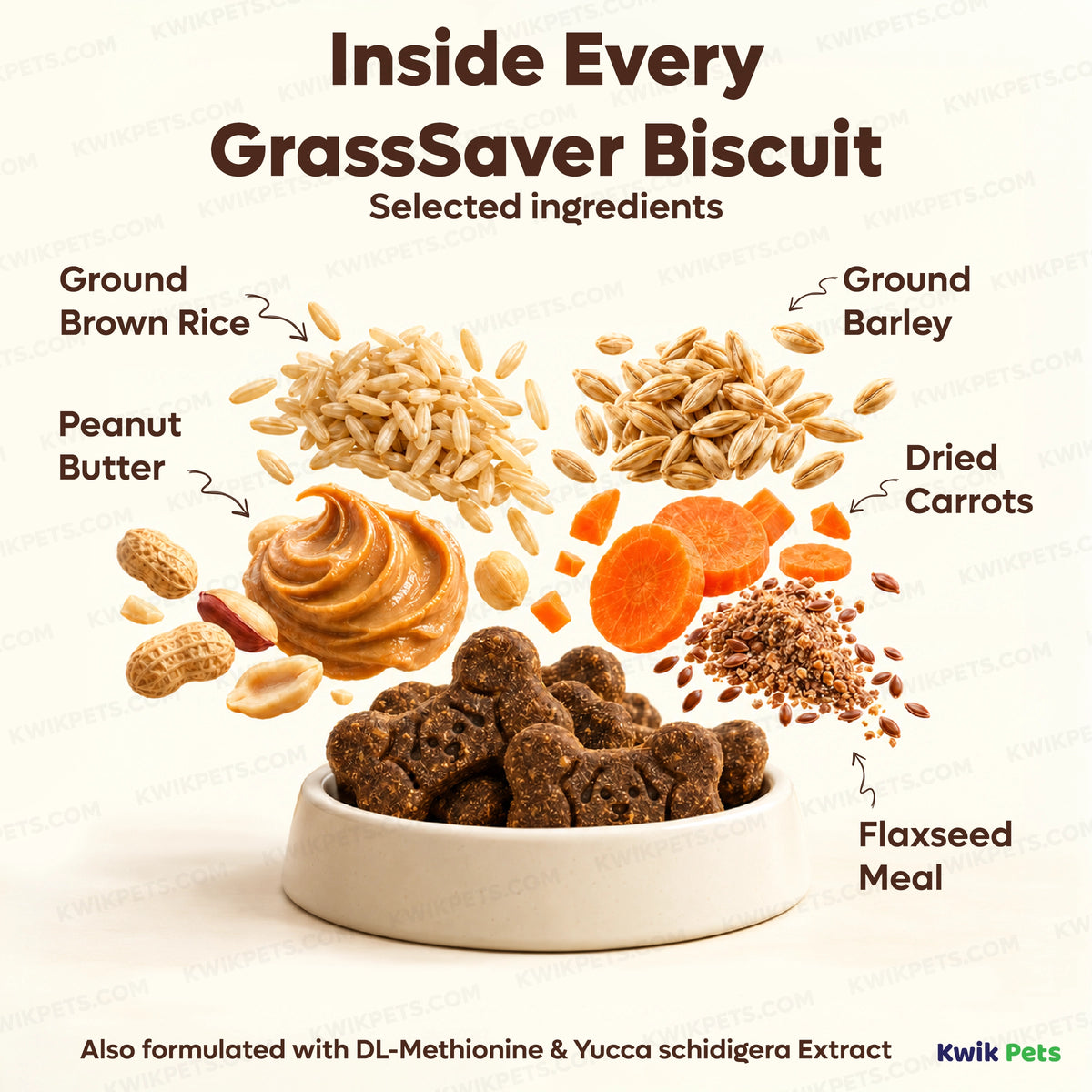 Ingredients info of NaturVet GrassSaver Dog Biscuits Peanut Butter 11.1-oz