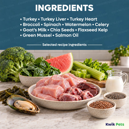 Ingredients info of Steve's Real Food Freeze-Dried Nuggets Raw Dog & Cat Food Turkey Recipe 1.25-lb