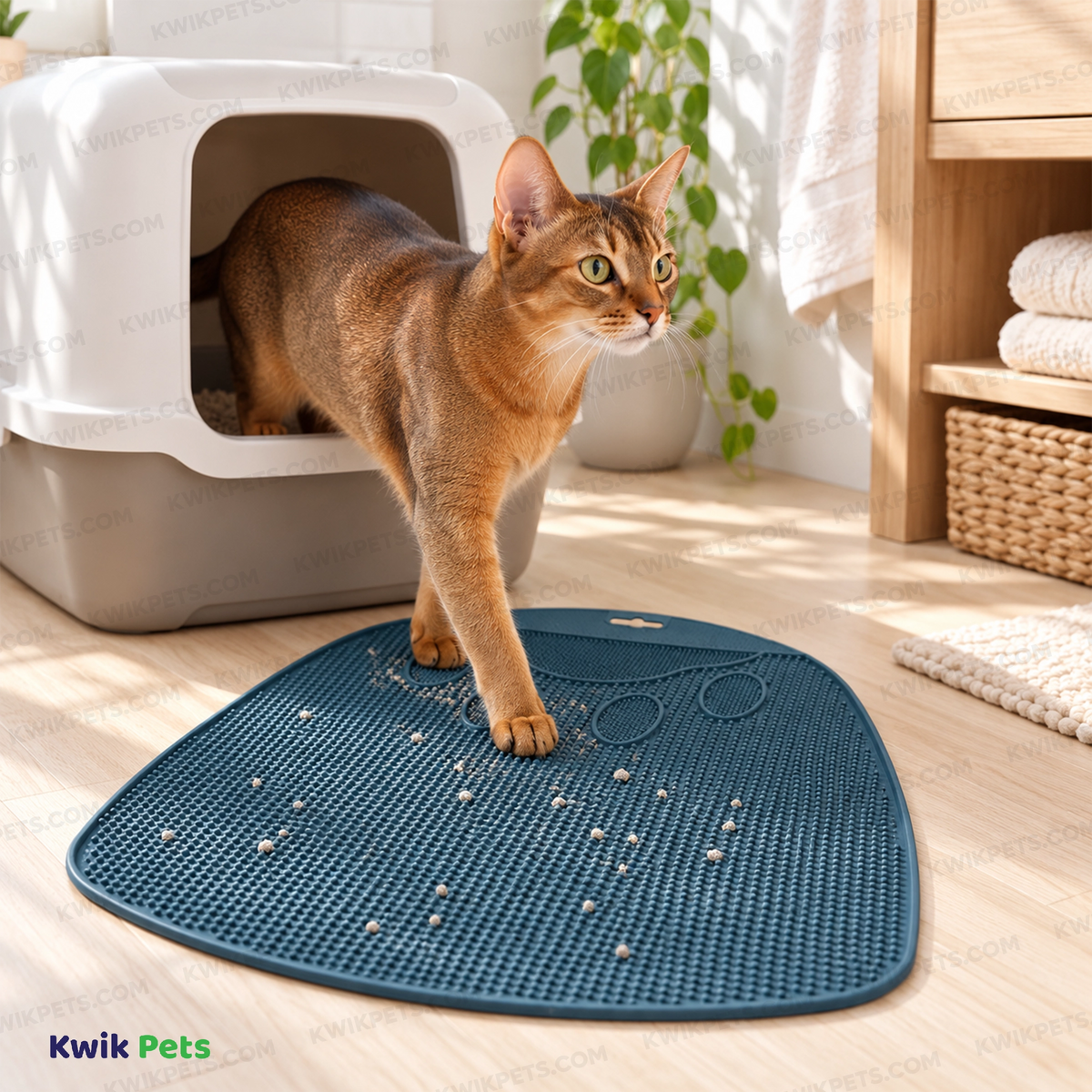 Lifestyle of Petmate Flexible Cat Litter Mat Assorted One Size