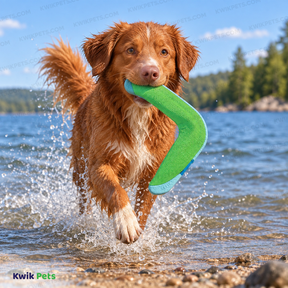 Lifestyle of Chuckit! Amphibious Dog Toy Boomerang Assorted Medium