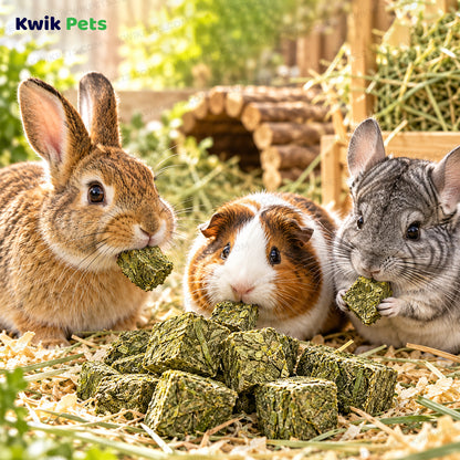 Lifestyle of Kaytee Timothy Hay Blend Cubes for Small Animals 1-lb