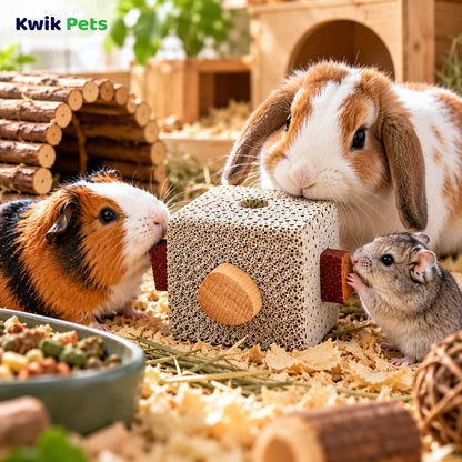 Lifestyle of Kaytee Lava Block with Wood Chews for Small Animals 2.5 in X 2.5 in X 5 in