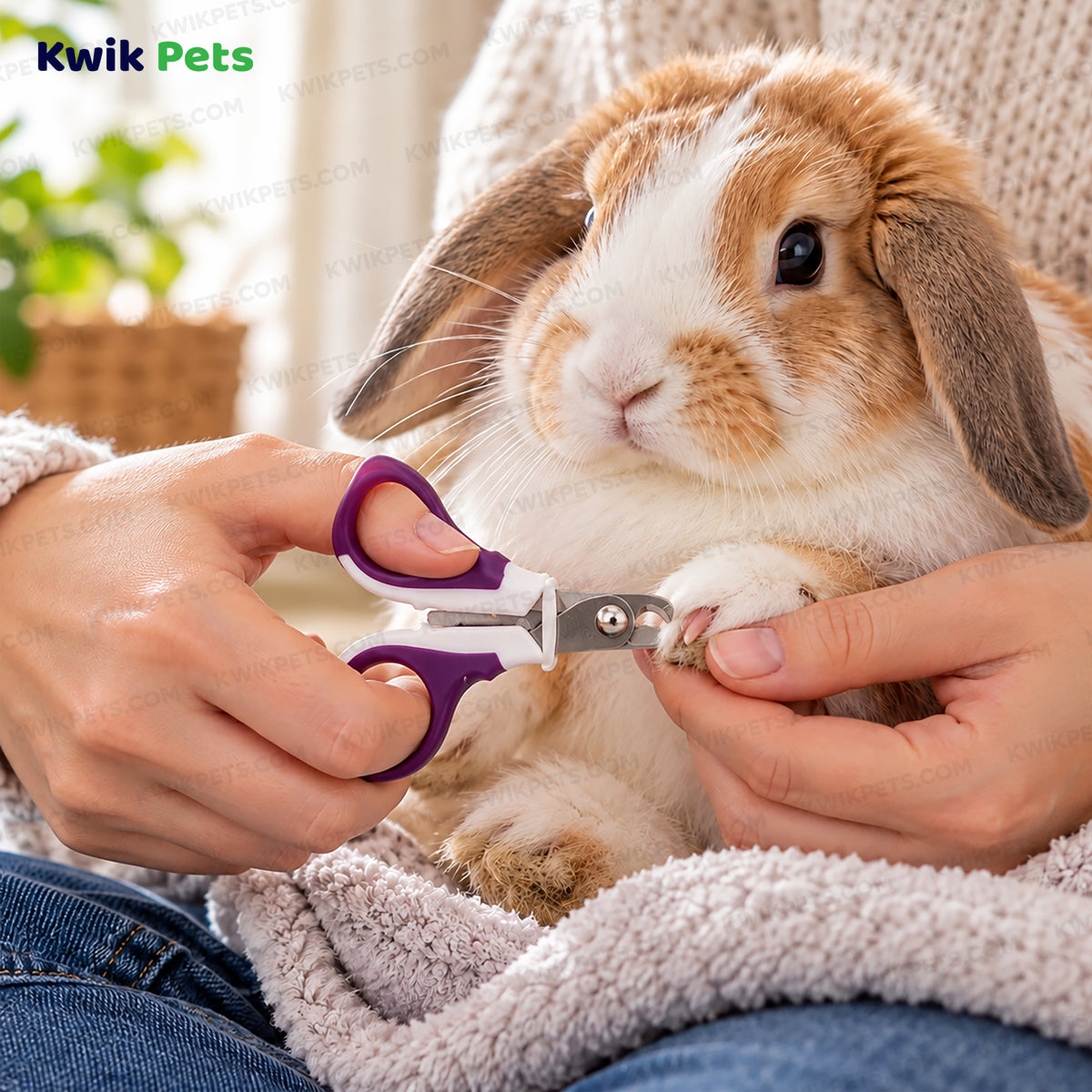 Lifestyle of Kaytee Pro-Nail Trimmer for Small Animals Purple