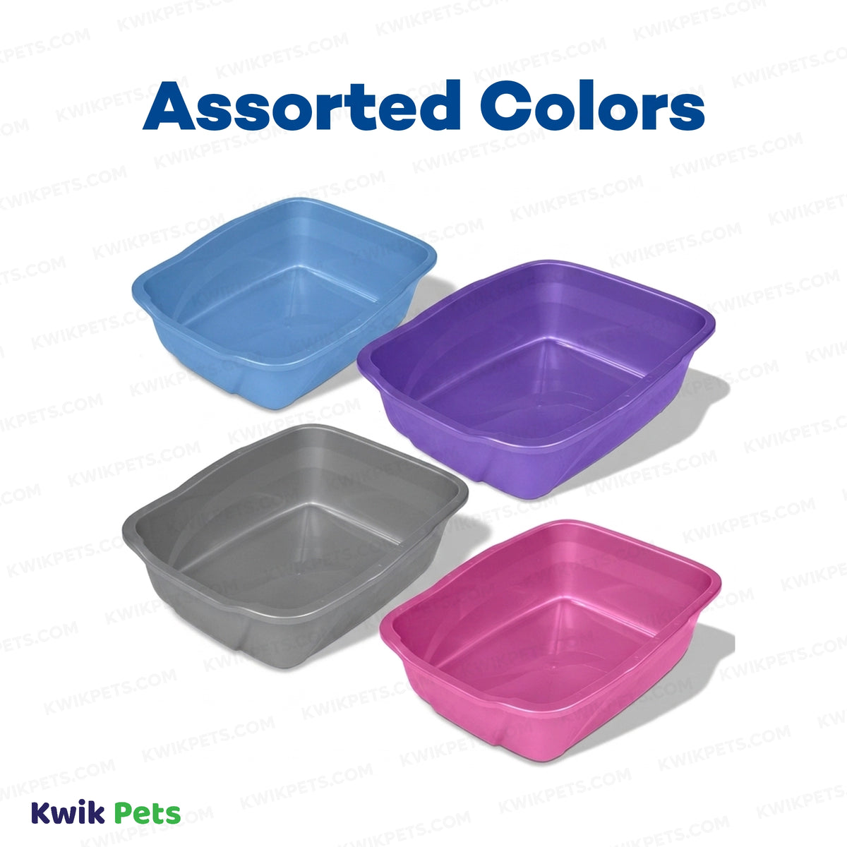 Assorted Colors of Van Ness Plastics Cat Litter Pan Assorted Large