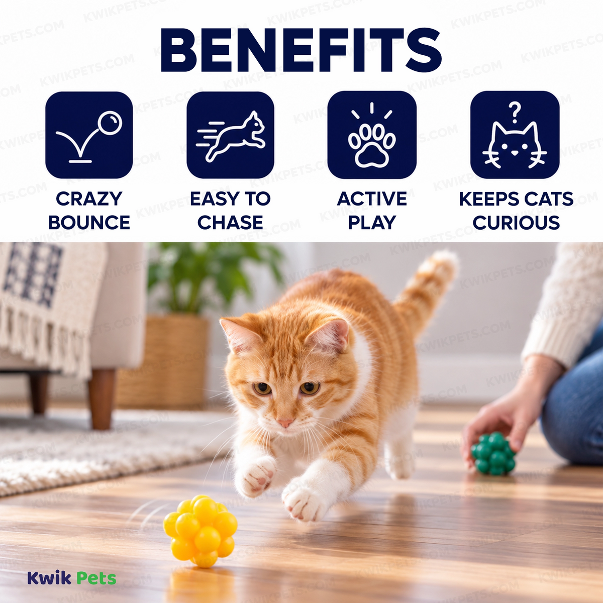 Benefits of Spot Atomic Rubber Bouncing Ball Cat Toy Assorted 2 Count