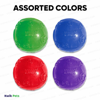 Assorted Colors of KONG Squeezz Ball Dog Toy Color Assorted Large