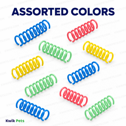 Assorted Colors Spot Thin Colorful Springs Cat Toy Assorted 10 Count 3-in