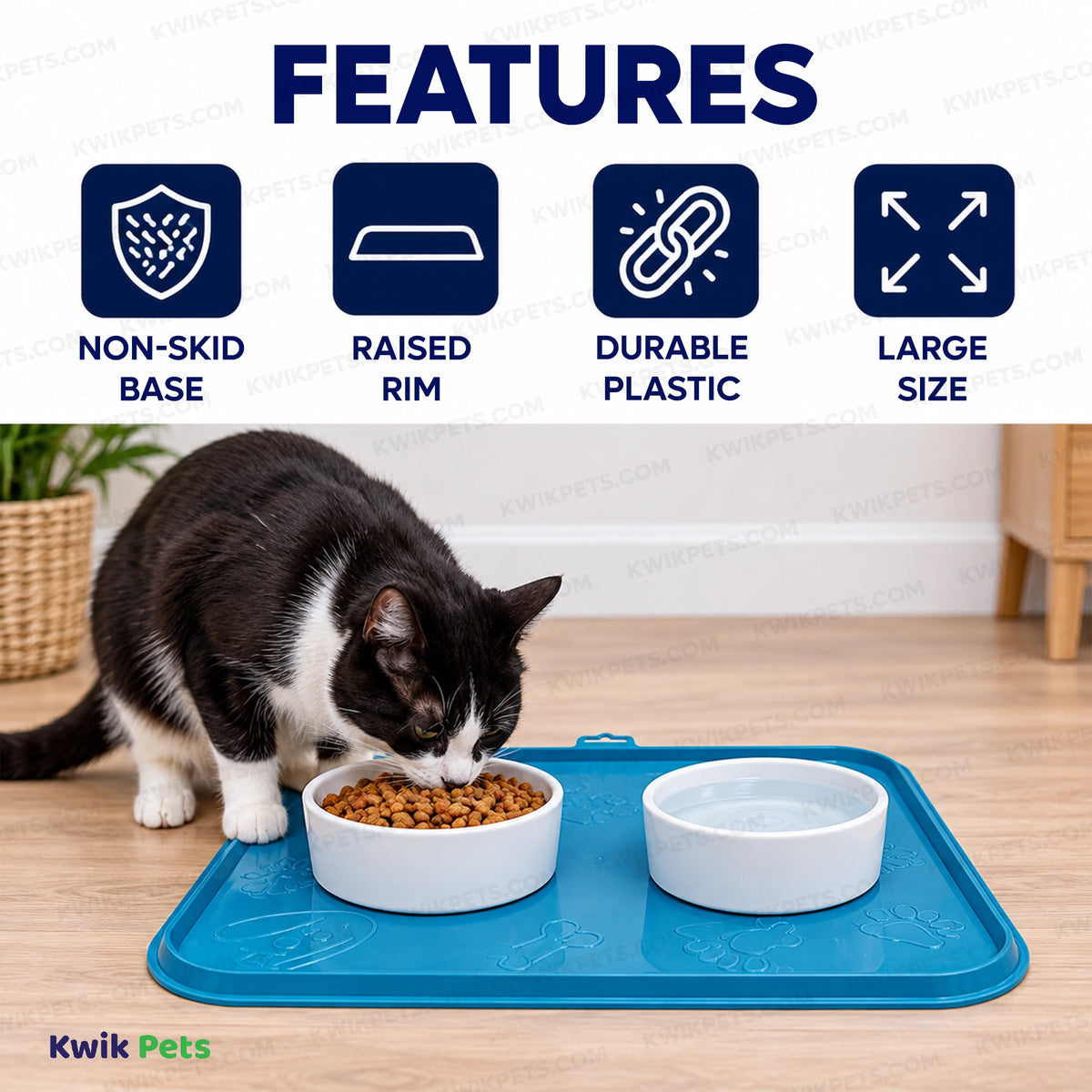 Features of Van Ness Plastics Pet Dinner Mat Assorted Small