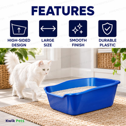 Features of Van Ness Plastics High-Sides Cat Litter Pan Assorted Large