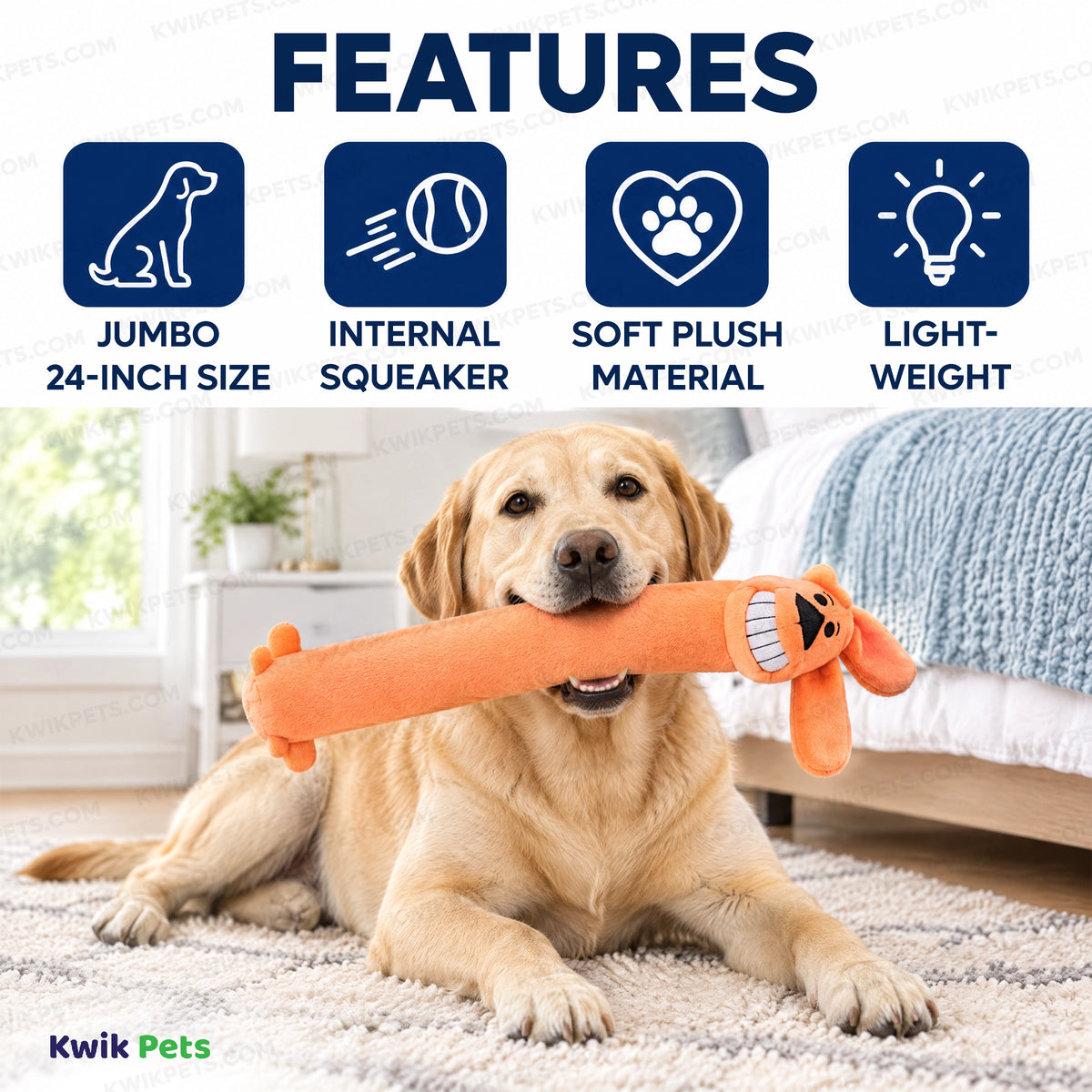 Features of Multipet Loofa Dog Toy Assorted Jumbo 24-in