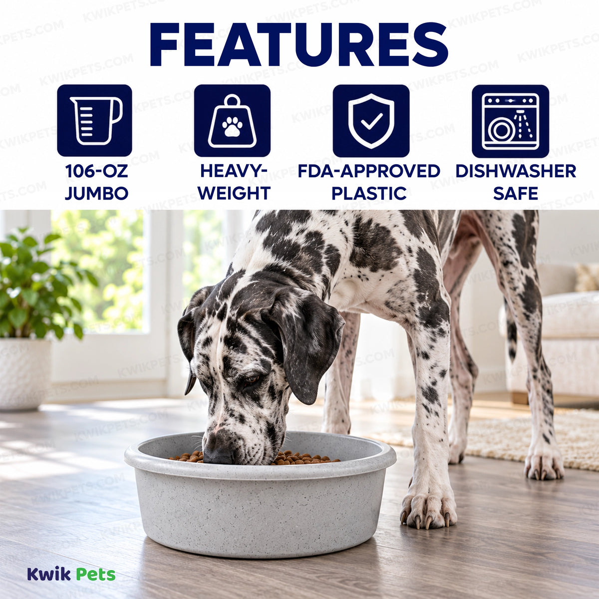 Features of Van Ness Plastics Heavyweight Crock Dish Assorted 106-oz Jumbo