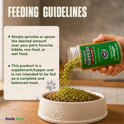 Feeding Guide Lines of Northwest Naturals Functional Freeze Dried Dog & Cat Food Topper Veggie and Fruits 3-oz