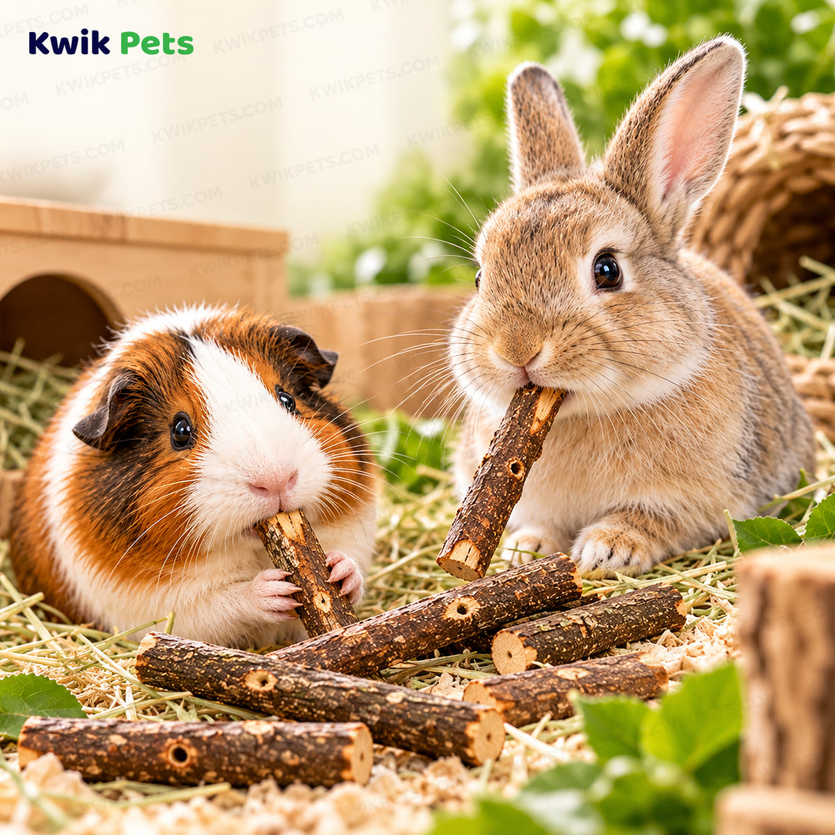 Lifestyle of Kaytee Apple Orchard Sticks for Small Animals 10 Count