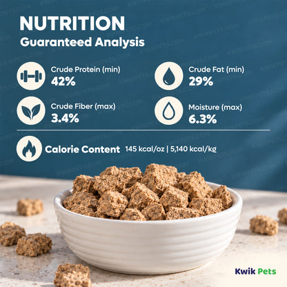 Nutrition of Steve's Real Food Freeze-Dried Nuggets Raw Dog & Cat Food Turkey Recipe 1.25-lb