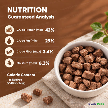 Nutrition of Steve's Real Food Freeze-Dried Nuggets Raw Dog & Cat Food Pork Recipe 1.25-lb