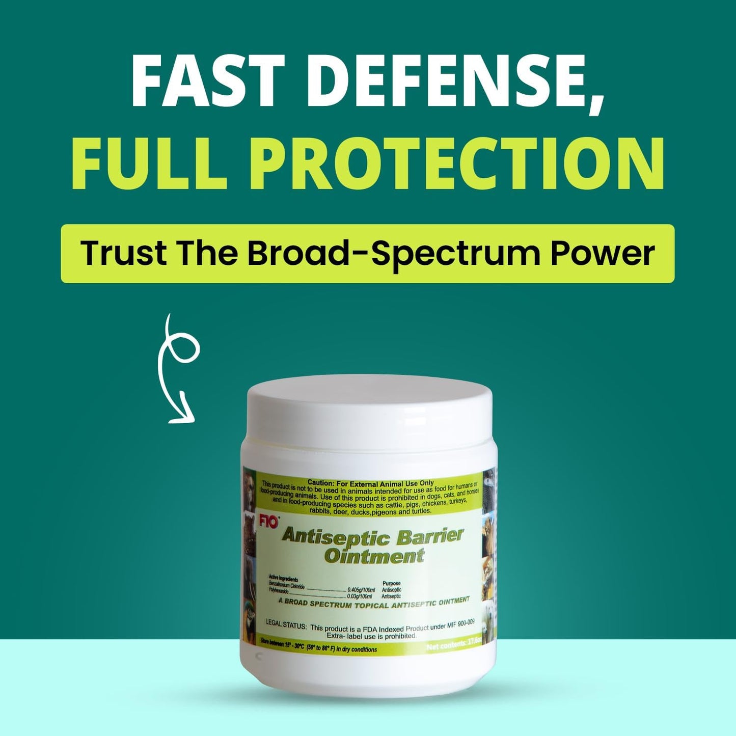 F10 Antiseptic Barrier Ointment for Reptiles, Birds, Small Animals & Exotic Animals 500g