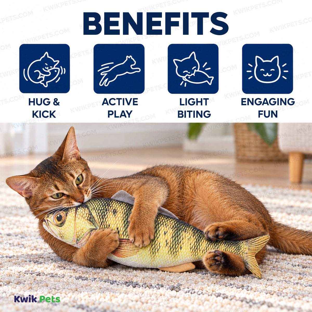 Benefits of Spot Hug 'N Kick Gone Fishin' Cat Toy with Catnip Assorted X-Large