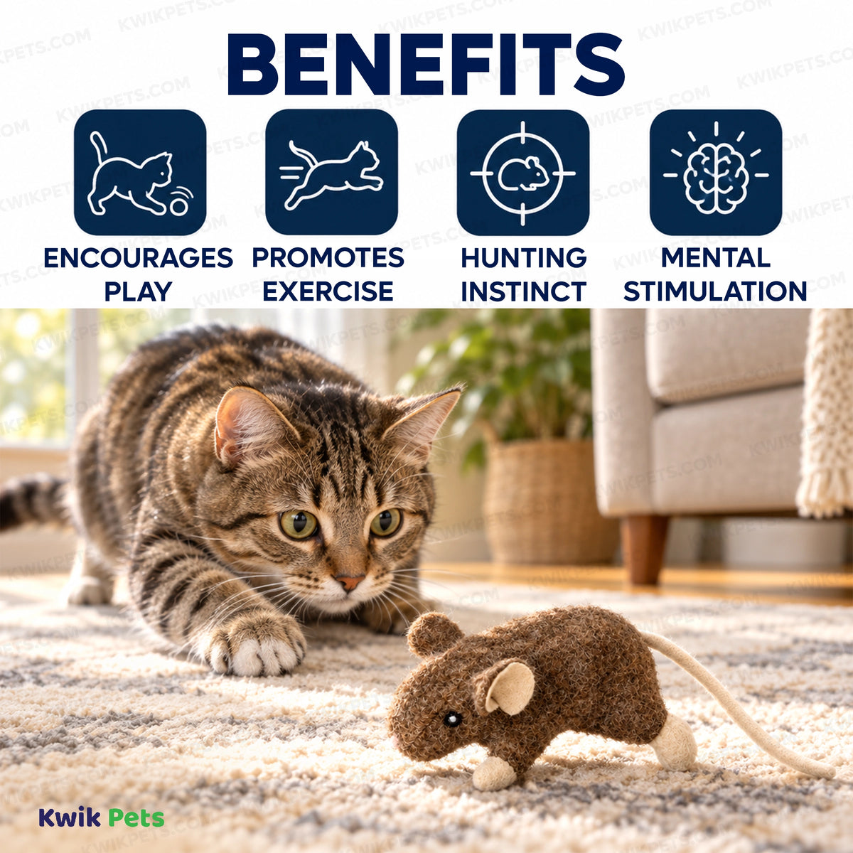 Benefits of Spot Wool Mouse Willie Cat Toy with Catnip Assorted 3.5-in
