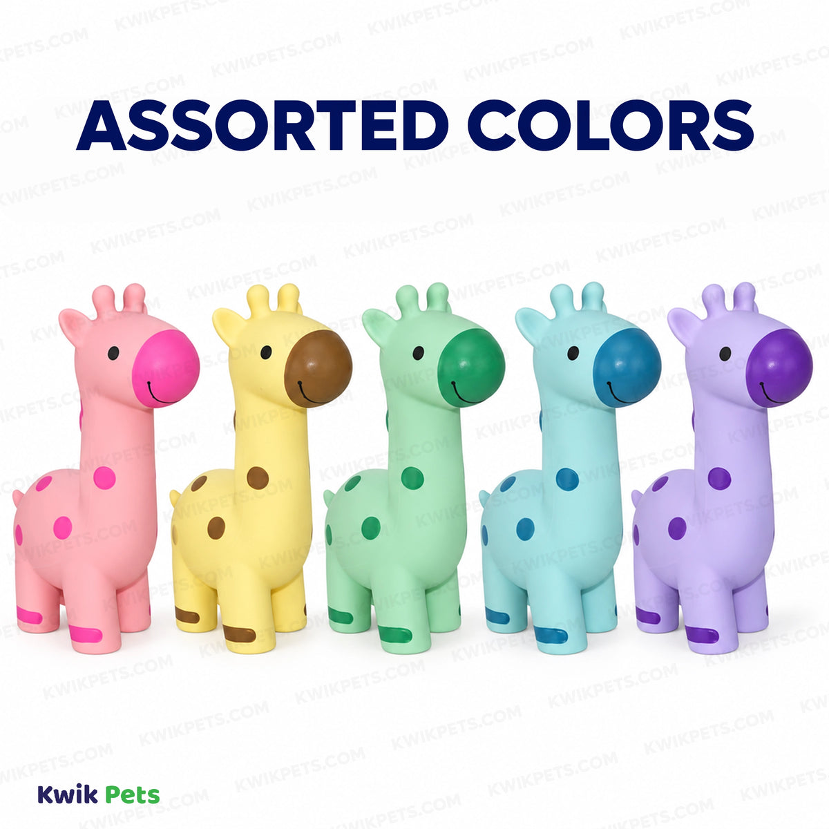 Assorted Colors Multipet Minipet Latex Giraffe Dog Toy Assorted 5.75-in