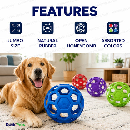 Features of JW Pet Hol-ee Roller Dog Toy Assorted Jumbo