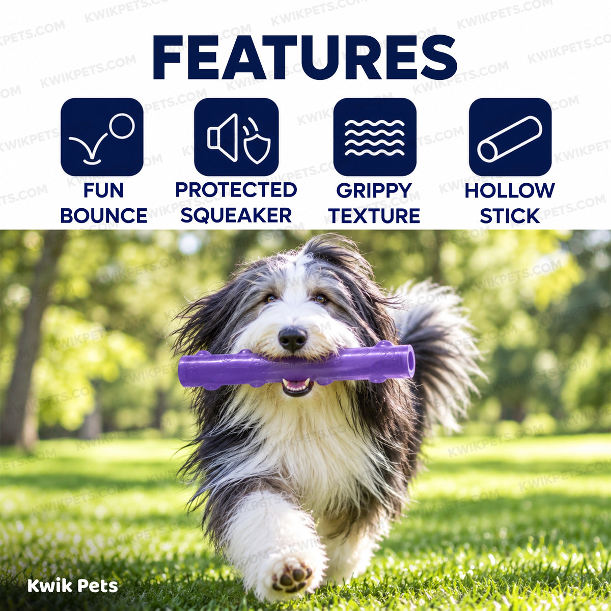 Features of KONG Squeezz Stick Dog Toy Assorted Medium