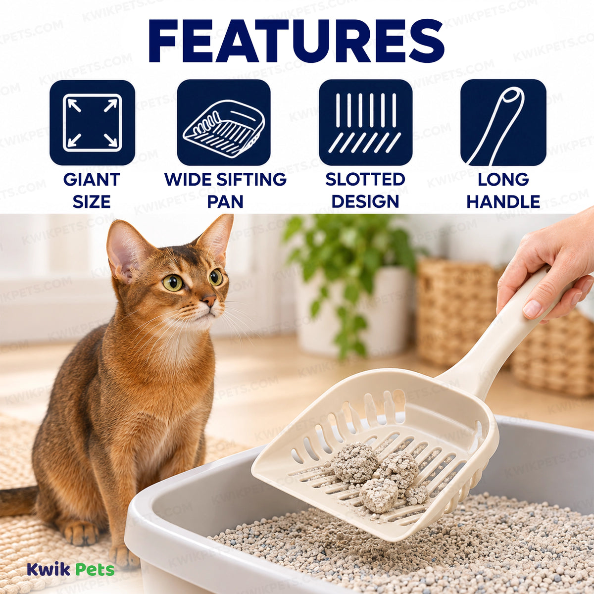Features of Van Ness Plastics Cat Litter Scoop Assorted Giant