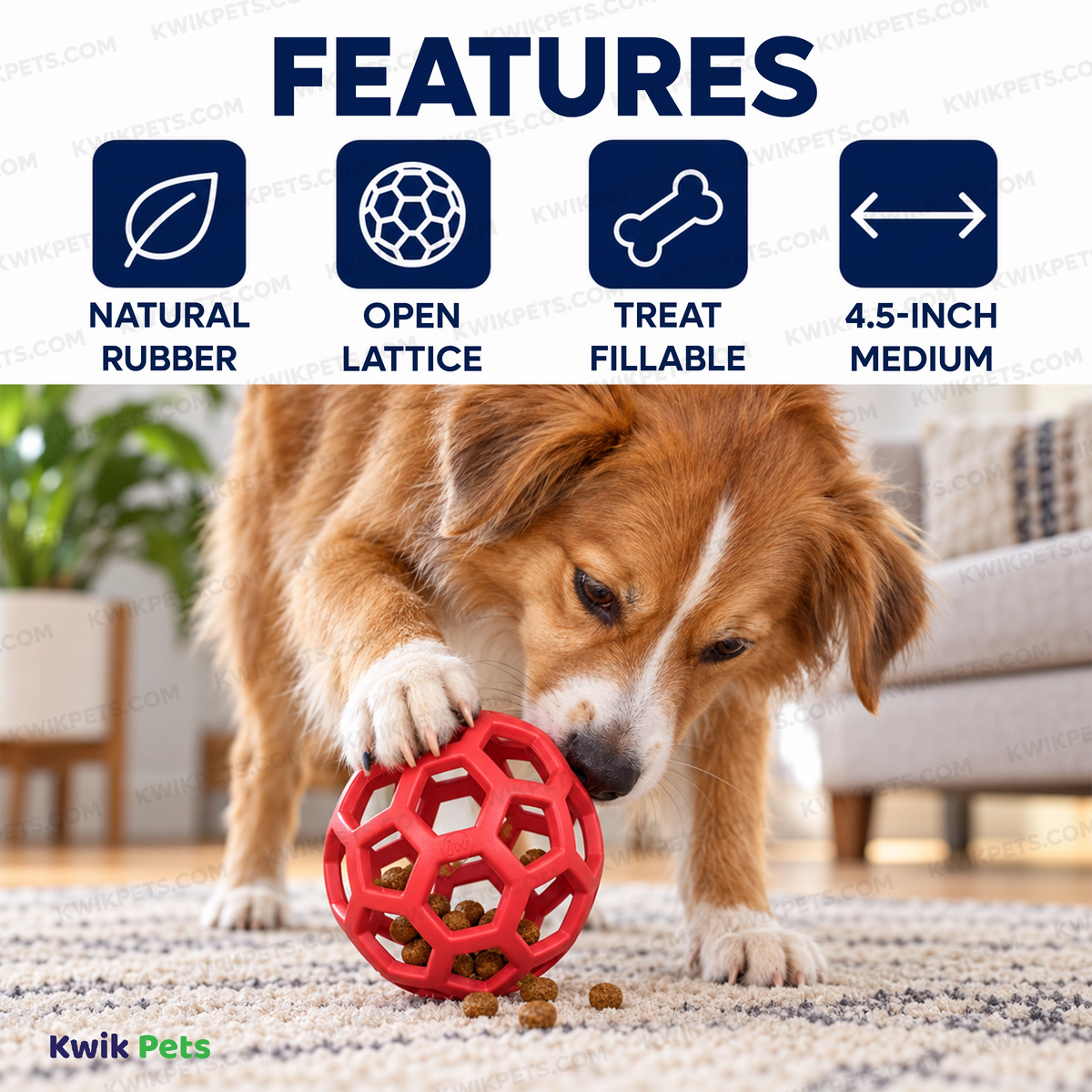 Features of JW Pet Hol-ee Roller Dog Toy Assorted Medium