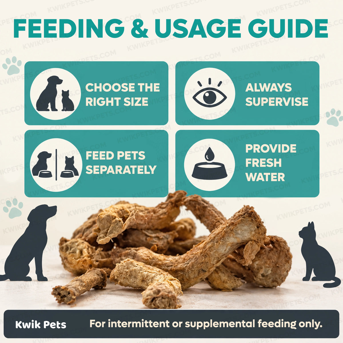 Feeding Guide Lines of Northwest Naturals Raw Rewards Premium Freeze Dried Dog & Cat Treats Chicken Neck 4-oz