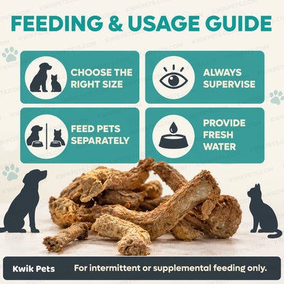 Feeding Guide Lines of Northwest Naturals Raw Rewards Premium Freeze Dried Dog & Cat Treats Chicken Neck 4-oz