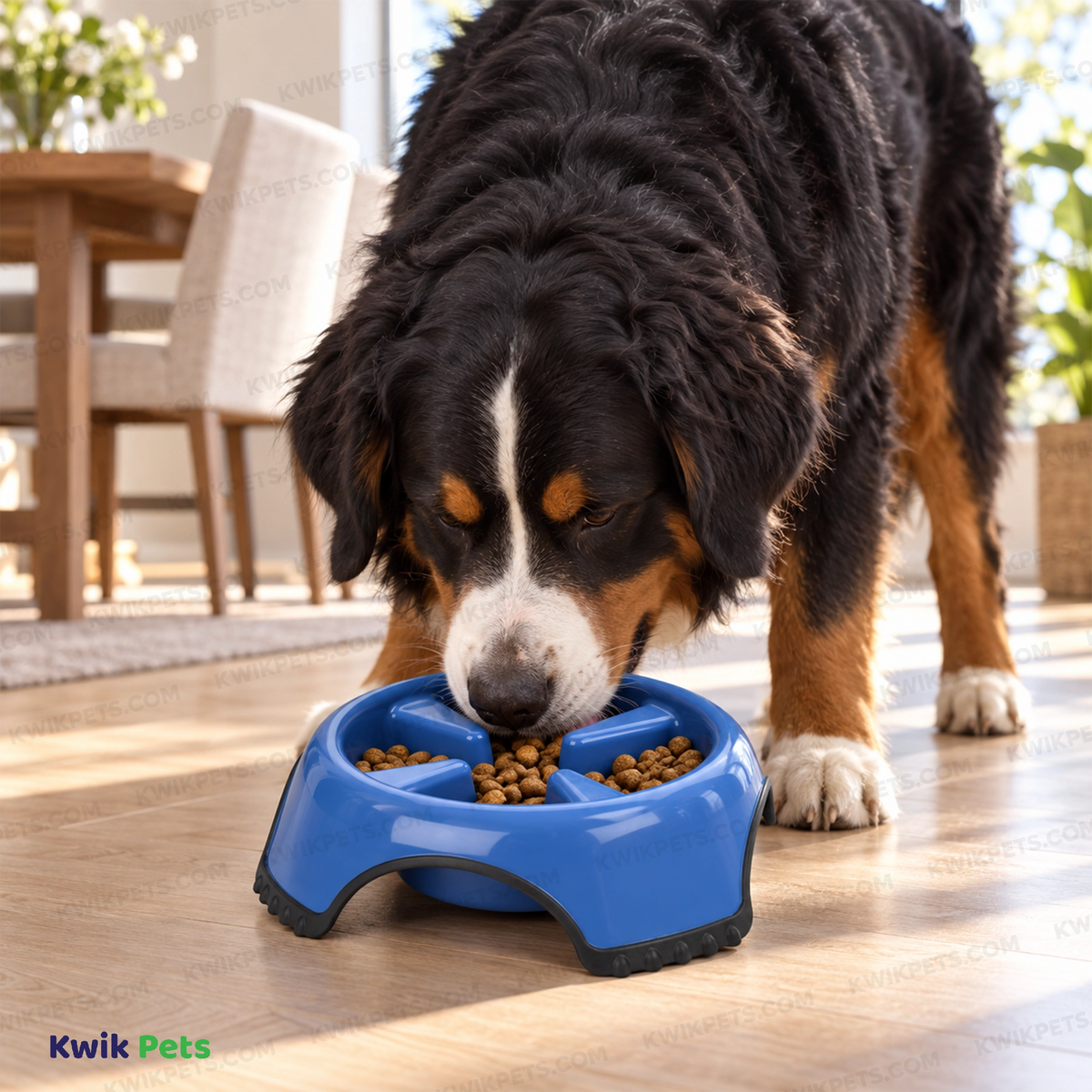 Lifestyle of JW Pet Skid Stop Slow Feed Dog Bowl Assorted Medium 